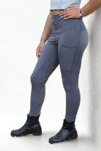 Load image into Gallery viewer, Karoo Equine-  Half Seat Thermal Riding Leggings ( Grey)